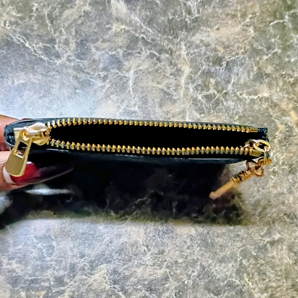 Elegant Black, Gray and Gold Women's Accessory Key Coin Pouch